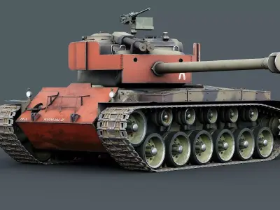 T26E1 Pershing Low-poly 3D model