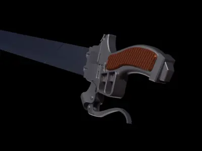 Attack on Titan Sword Low-poly 3D model