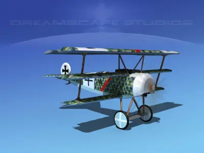 Fokker DR-1 Triplane V05 3D model