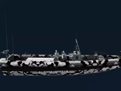 Navy Patrolling Boat Low-poly 3D model