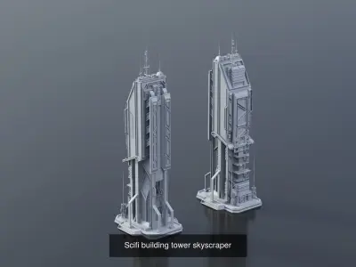 Scifi Futuristic Military buildings pack collection 