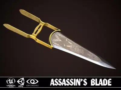 Assassin Blade 01 Low-poly 3D model