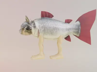 Trulimero Trulicina Italian brainrot Low Poly Character Low-poly 3D model