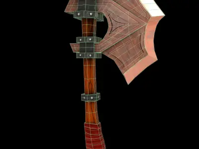 Battle Axe Low-poly 3D model 53