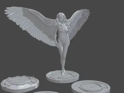 3D ancient stand base KITBASH Low-poly 3D model