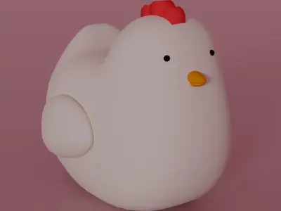 Stylized Cartoon Chicken and Chicks Free 3D model