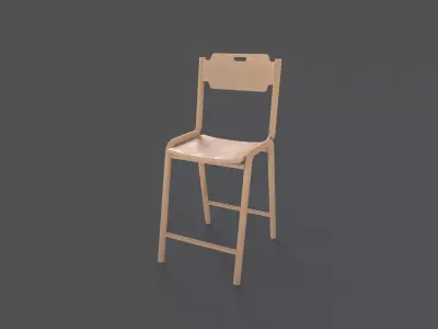 Modern Scandinavian Wood Chair - MorisonDesign 4K PBR Game-Ready Free low-poly 3D model