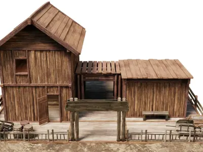 Old Lake House 25 PBR 4K GameReady Low-poly 3D model