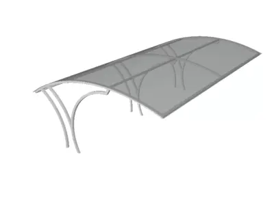 Modern Double Carport  Metal Carport with Polycarbonate Roof  Free 3D model