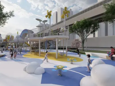 The Giraffe-themed commercial center children playground 3D model