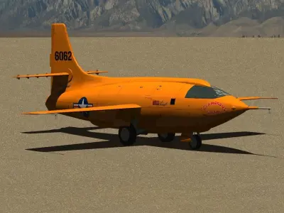 Bell X-1 Rocket Experimental Aircraft and Moat Base Modified 3D model