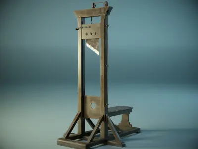 Guillotine PBR Low-poly 3D model