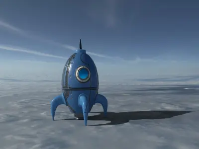 Cartoon Rocket  Low-poly 3D model Low-poly 3D model