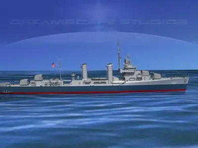 Gleaves Class Destroyer USS Cowie DD632 3D model