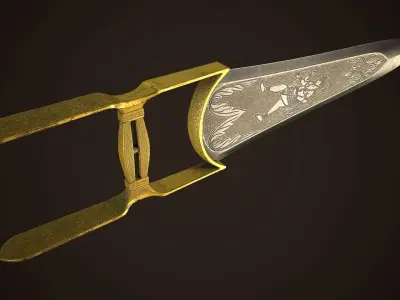 Assassin Blade 01 Low-poly 3D model
