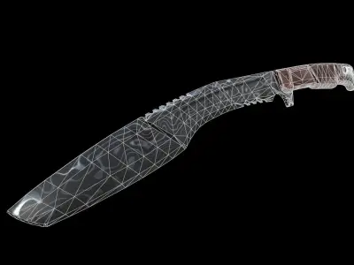 Kukri Knife - Damascus Steel Version 2 Low-poly 3D model