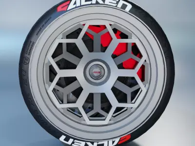 Rays Racing Wheel Low-poly 3D model