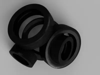 Two Size Tyre Stack 3D model