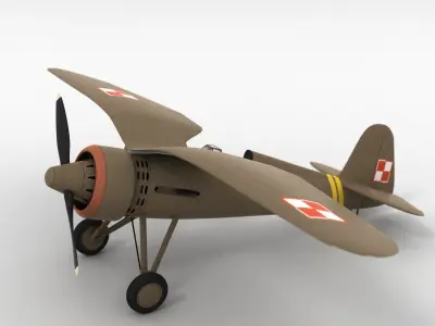 Very simple PZL P11c Polish Air Force 3D model