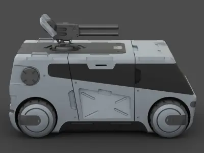 SCIFI MILITARY TRUCK RIGGED 3D model