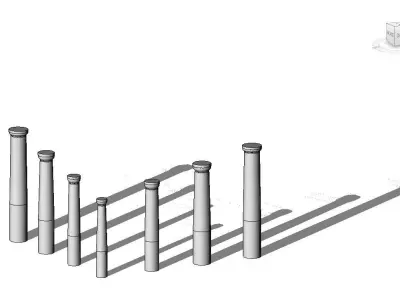 3D Parametrich Doric Column REVIT - 3Ds max Low-poly 3D model