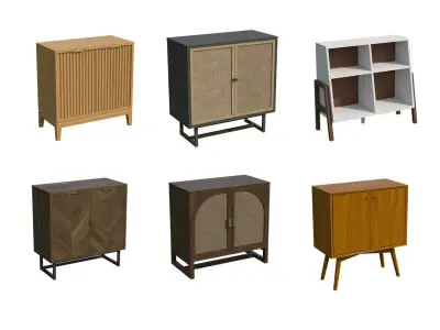 Modern Cabinet Pack Free low-poly 3D model