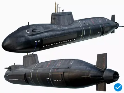 Astute Class Submarine PBR Low-poly 3D model