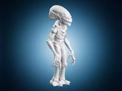 Alien Creature Extraterrestrial Sci-Fi Miniature 3D print model
