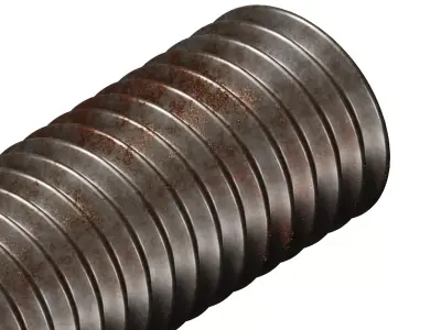 Rusty Steel Flanged Bolt Low-poly 3D model