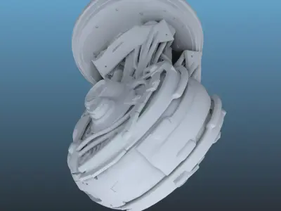 Advanced Cybernetic Cyborg Bust PM-91 3D print model