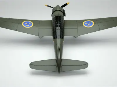 Saab 17 B - The Swedish Dive bomber - Reconnaissance 1940 Low-poly 3D model