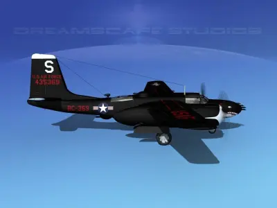 Douglas B-26B Invader V03 USAF 3D model