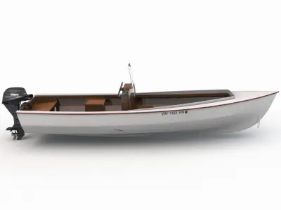 Skiff Motor Boat 3D model