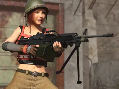 M249 Minimi Machinegun for G8F 3D model
