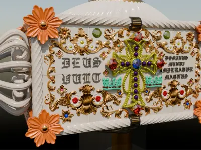 High-polly Ornamental Excalibur 3D model