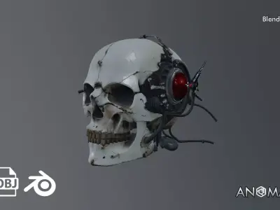 cyborg skull 3D model