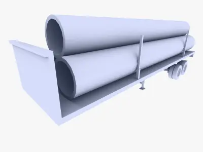 Truck Trailer 2 Low-poly 3D model