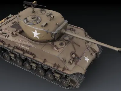 Tank M4A2 76W  Low-poly 3D model