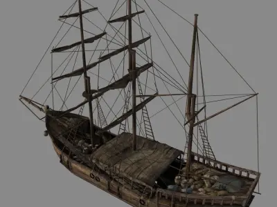 Chinese Old Ship 01 3D model