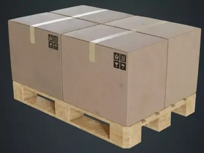 Pallet 2B Low-poly 3D model