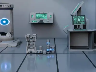 Sci-Fi Laboratory Pack 7 Low-poly 3D model