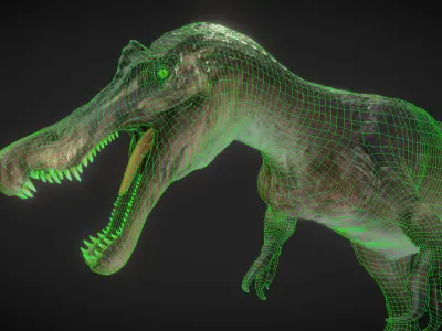 Baryonyx  Low-poly 3D model
