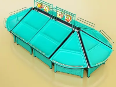 Fruit Stand Store Display Smoothable 3D model