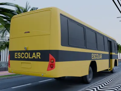 Marcopolo Senior Midi School Bus Low-poly 3D model