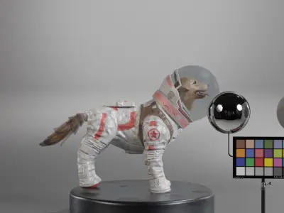 Cosmo the Space Dog Low-poly 3D model