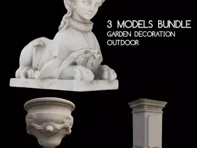 Garden Decorative Statues - Bundle Free 3D model