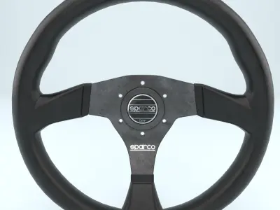 Steering Wheel Sparco R383 Black 3D model