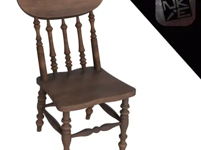 19th Century English Victorian Old Chair Free 3D model