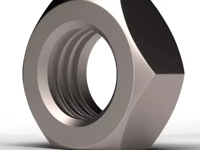 Hex Nut Low-poly 3D model