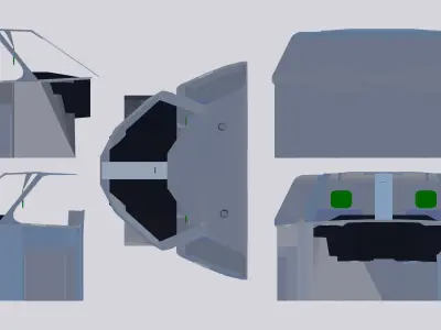 Cockpit Embraer 175 E-2 Low-poly 3D model